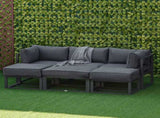 Garden Daybed, 6 Piece Outdoor Sectional Sofa Set, Aluminum Patio Conversation Furniture Set with T3398P314154