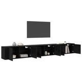 Wall-mounted TV Cabinet Set 3 pcs Black Oak 100 x 34.5 x 40 cm 3415602