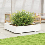 Garden Planter White 110x110x26.5 cm Solid Wood Pine 847324