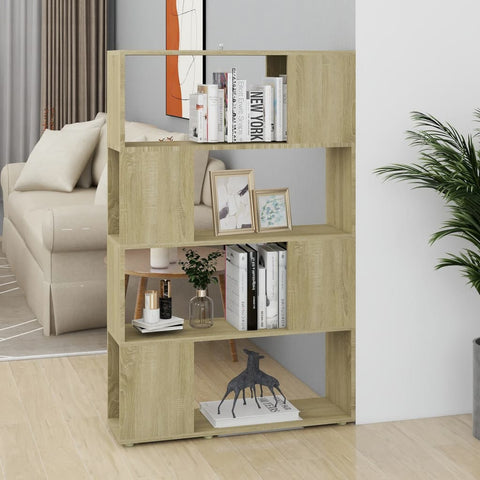 Book Cabinet Room Divider Sonoma Oak 80x24x124.5 cm Engineered Wood 809137