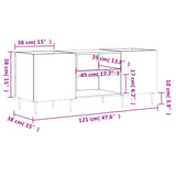 Record Cabinet High Gloss White 121x38x48 cm Engineered Wood 831670