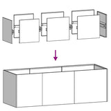 Planter White 120x40x40 cm Cold-rolled Steel 860676