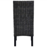 Dining Chairs 4 pcs Black Kubu Rattan and Mango Wood 275469