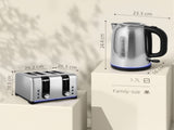 Kettle and Toaster Set, 1.7L 3000W Rapid Boil Jug Kettle with Otter Thermostat, Limescale Filter, 4 T3398P422934