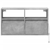 TV Wall Cabinet with LED Lights Concrete Grey 80x31x45 cm 852330