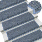Stair Mats Self-adhesive Sisal-Look 15 pcs 65x21x4 cm Blue 326886
