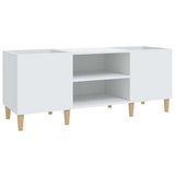 Record Cabinet White 121x38x48 cm Engineered Wood 831925