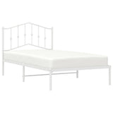 Metal Bed Frame without Mattress with Headboard White 100x190cm 373832