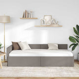 Corner Bed Frame with Headboard Taupe 90 cm x 190 cm Velvet 42016040