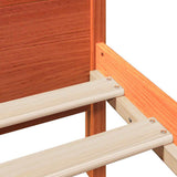 Bed Frame without Mattress Wax Brown 140x190 cm Solid Wood Pine 3309784