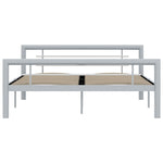 ZNTS Bed Frame without Mattress Grey and White Metal 160x200 cm 284560
