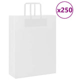 Paper Bags 250 pcs with Handles White 32x12x42 cm 4101844