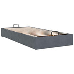 Ottoman Bed Frame No Mattress Dark Grey Single Velvet 3310998