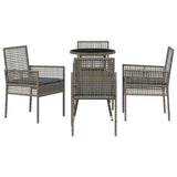 Garden Dining Set 5 pcs Grey Poly rattan 3334946