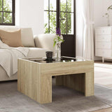 Coffee Table with Infinity LED Sonoma Oak 50x50x30 cm 847604
