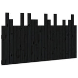 Wall Headboard Black 146.5x3x80 cm Solid Wood Pine 824797