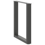 Dining Table Legs U-Shaped 3 pcs Anthracite 70x cm Steel 4013202