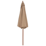 Garden Parasol with Wooden Pole 300 cm Taupe 44496