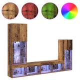 TV Wall Units Wall-mounted 4 pcs Old Wood Engineered Wood 3402944
