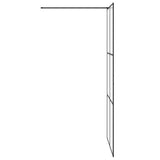 Walk-in Shower Wall with Clear ESG Glass 100x195 cm Black 151025
