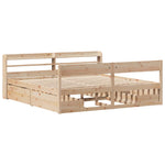 ZNTS Bed Frame without Mattress 200x200 cm Solid Wood Pine 3307110