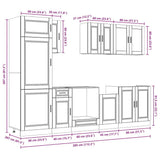8 Piece Kitchen Cabinet Set Kalmar Artisan Oak Engineered Wood 3314820