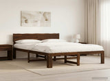 Double Bed Frame with Headboard ROSTOCK Dark Brown 120 x 190 cm 903359