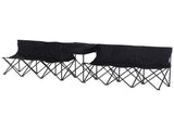 6 Seat Folding Sports Bench Portable Sports Team Bench Spectator Chair with Cooler and Carrying T3398P348603