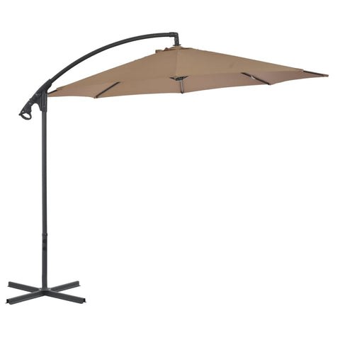 ZNTS Cantilever Garden Parasol with Steel Pole 300 cm Taupe 44876