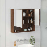 Mirror Cabinet Brown Oak 59 x 17 x 55 cm Engineered Wood 883371