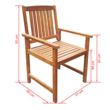 Outdoor Table And Chair Brown Solid Acacia wood Medium 42623