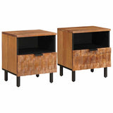Bedside Cabinet 2 pcs Brown 40 x 33 x 46 cm Solid Mango Wood 4017907