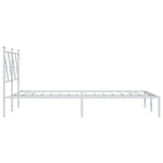 Metal Bed Frame without Mattress with Headboard White 120x190cm 376548