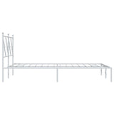 Metal Bed Frame without Mattress with Headboard White 120x190cm 376548
