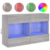 TV Wall Cabinet with LED Lights Grey Sonoma 98.5x30x60.5 cm 837111
