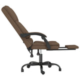 Massage Reclining Office Chair Brown Fabric 349674