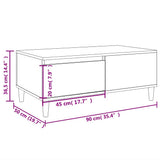 Coffee Table Smoked Oak 90x50x36.5 cm Engineered Wood 821113