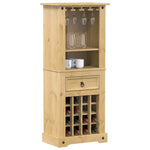 ZNTS Wine Rack Corona 56x35x120 cm Solid Wood Pine 4005686