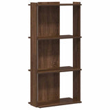 Bookcase 3-Tier Brown Oak 60x30x120 cm Engineered Wood 860271