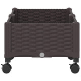 Garden Planter with Wheels Brown 80 x 40 x 29 cm PP 3422954