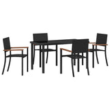 Garden Dining Set 5 pcs Black Powder-Coated Steel 3379417