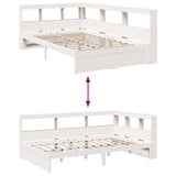 Bookcase Bed without Mattress White 120x200 cm Solid Wood Pine 3324355