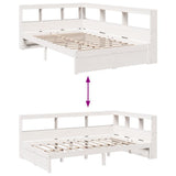 Bookcase Bed without Mattress White 90x190 cm Solid Wood Pine 3324367