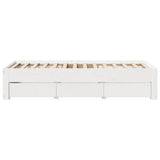 Bed Frame without Mattress with Drawers White 90x190 cm Single Solid Wood Pine 3308826