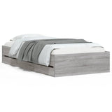 Bed Frame with Drawers without Mattress Grey Sonoma 100x200 cm 3207292