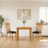 Dining Set 3 pcs Black Solid Oak Wood 3430322