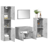 4 Piece Bathroom Furniture Set Concrete Grey Engineered Wood 3324865