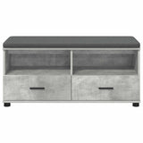 Hall Bench with Cushion Concrete Grey 100 x 38 x 46 cm 891467