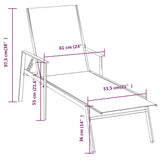 Sun Lounger Cream Steel, Textilene 191 x 61 x 97.5 cm 317597