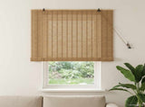 Roller Blind Natural and Brown 160 x 160 cm Bamboo 42039766
